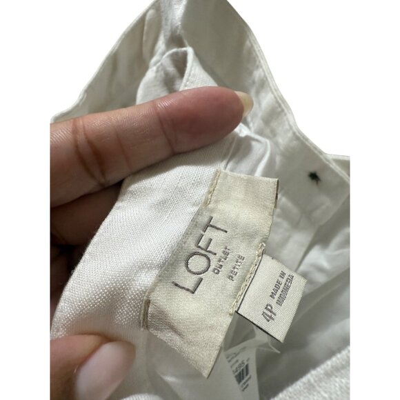 Loft‎ White Button-Front Midi Dress Size 4 - Picture 3 of 8